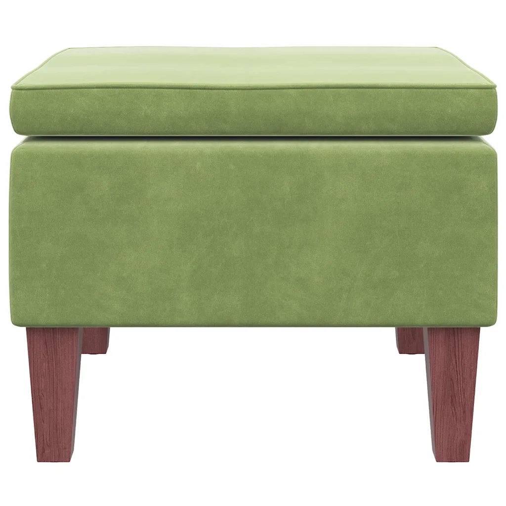Poggiapiedi con Gambe in Legno Verde Chiaro in Velluto cod mxl 40113