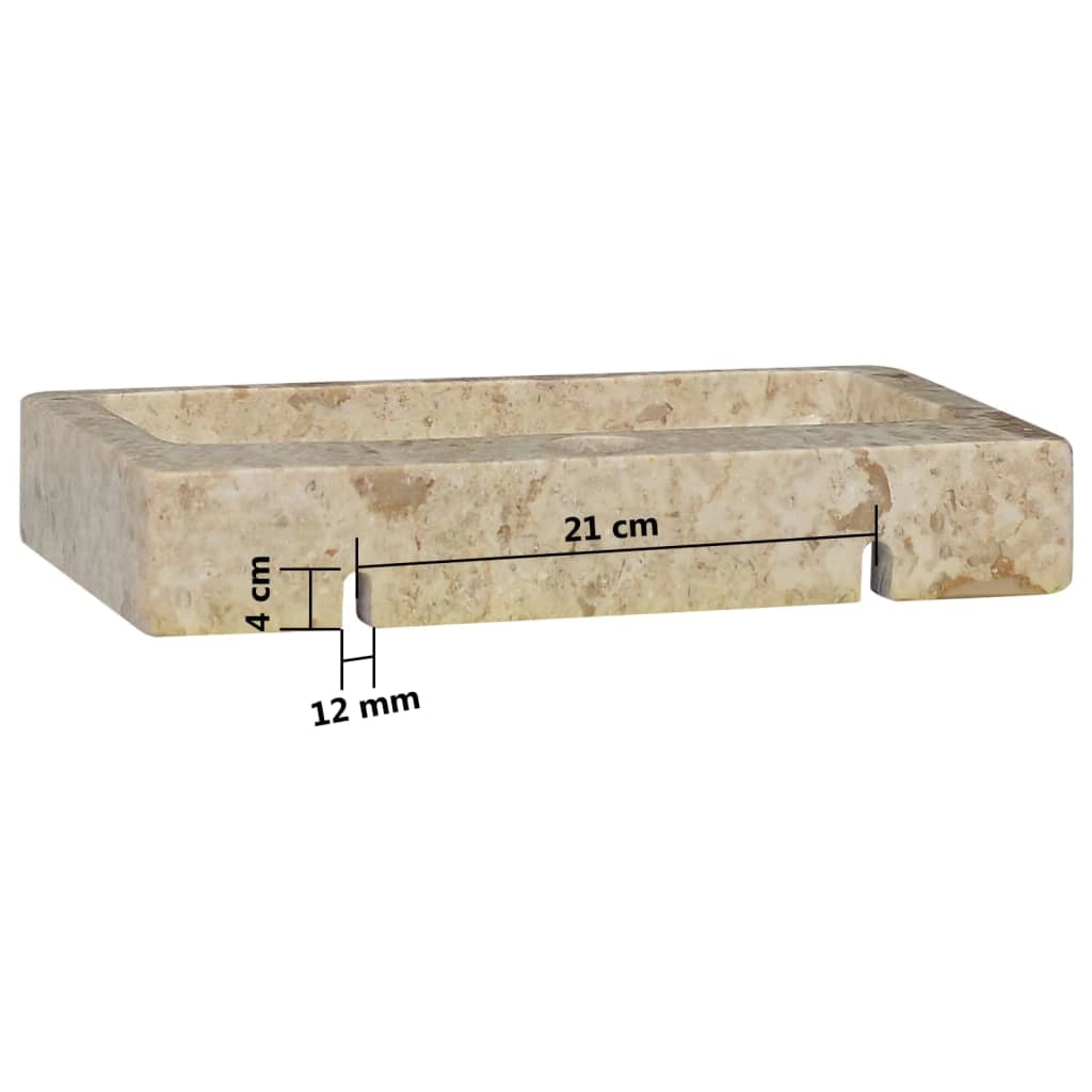 Lavandino da bagno lavabo da appoggio lavabo da WC lavabo da bagno lavabo da interno 38 x 24 cm marmo crema 02_0002830