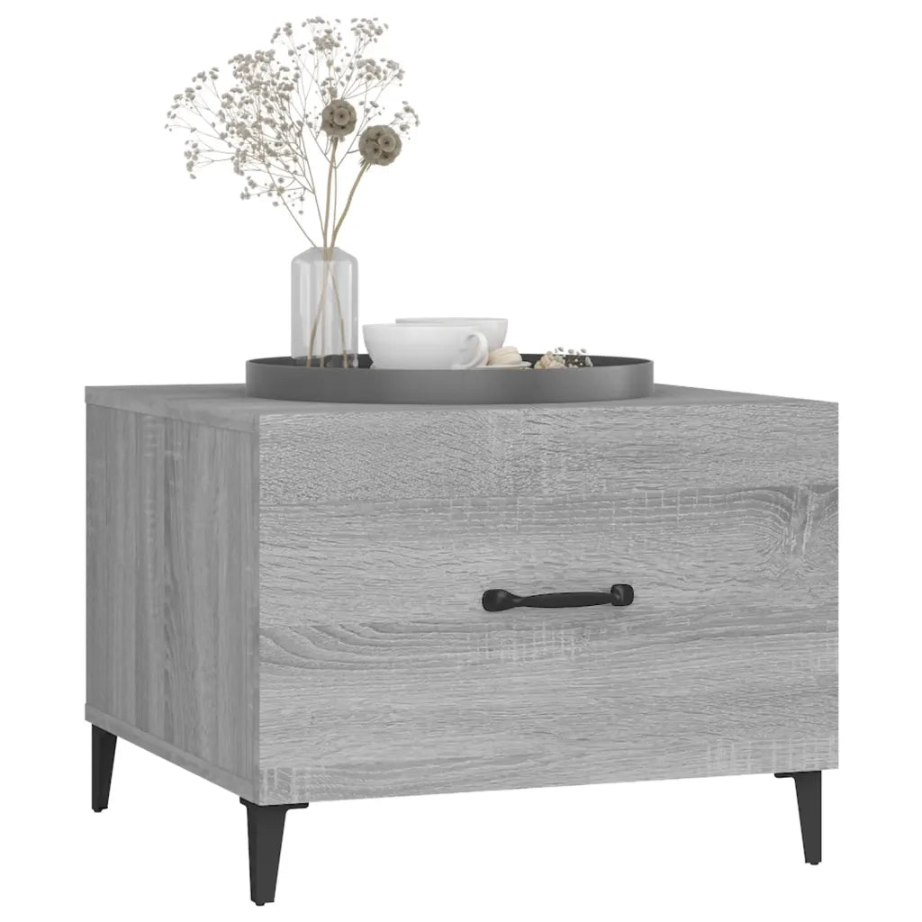 Tavolini Salotto Gambe in Metallo 2pz Grigio Sonoma 50x50x40 cm 817540