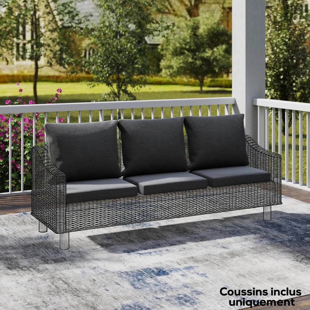 Set di 4 cuscini per divano da giardino ¨C zephmum ¨C grigio scuro 56x52x7cm 56x45x17cm