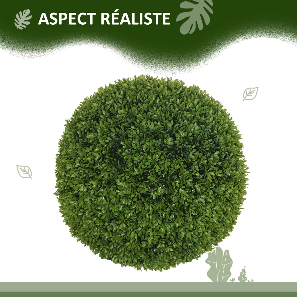 Boule di bosso artificiale decorazione interno esterno ¨C Minimal ¨C 40 cm verde scuro