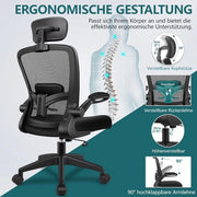 Sedia ufficio Sedia ufficio ergonomiche con supporto per la testa regolabile Bracciali Supporto lombare contro il dolore alla schiena