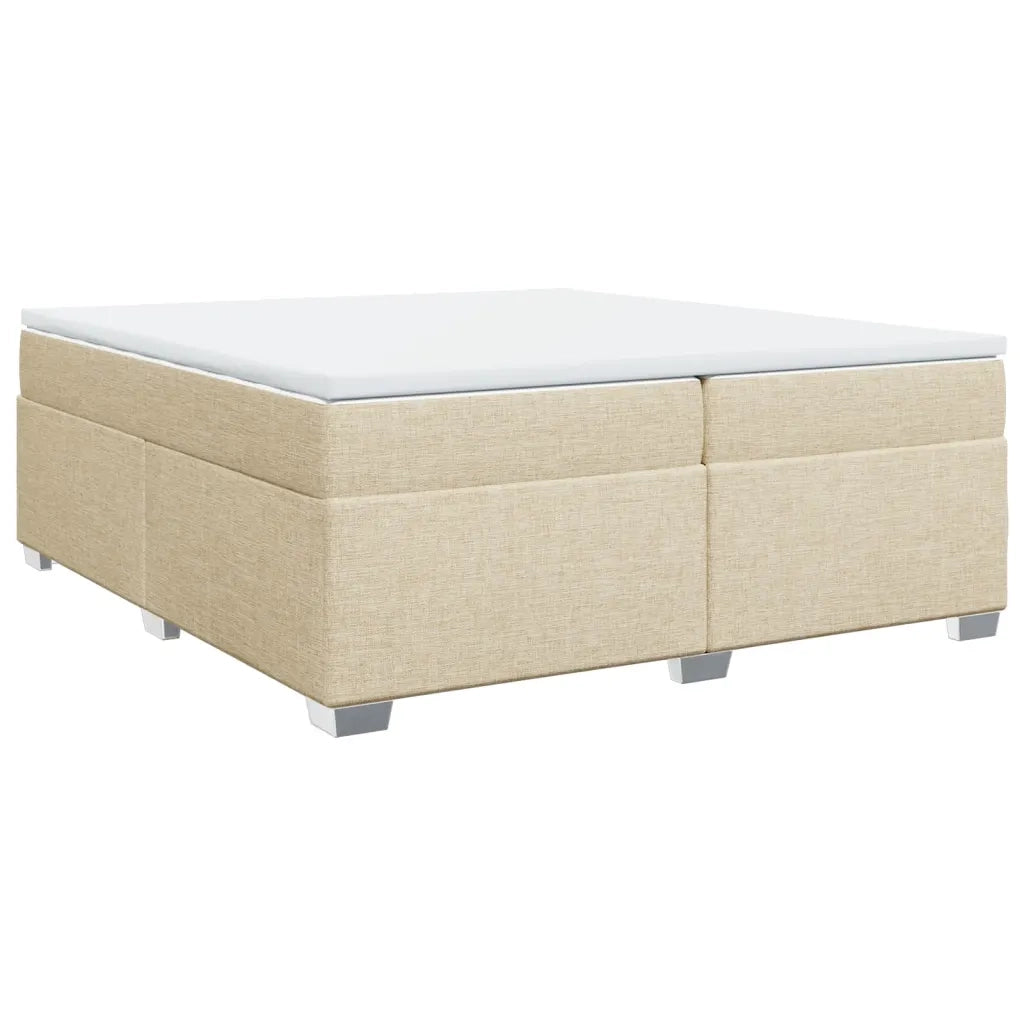 Giroletto a Molle con Materasso Crema 200x200 cm in Tessuto 3285163