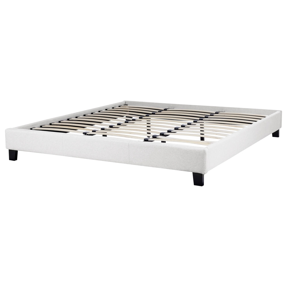 Letto 180 x 200 cm tessuto grigio chiaro con rete a doghe senza testiera