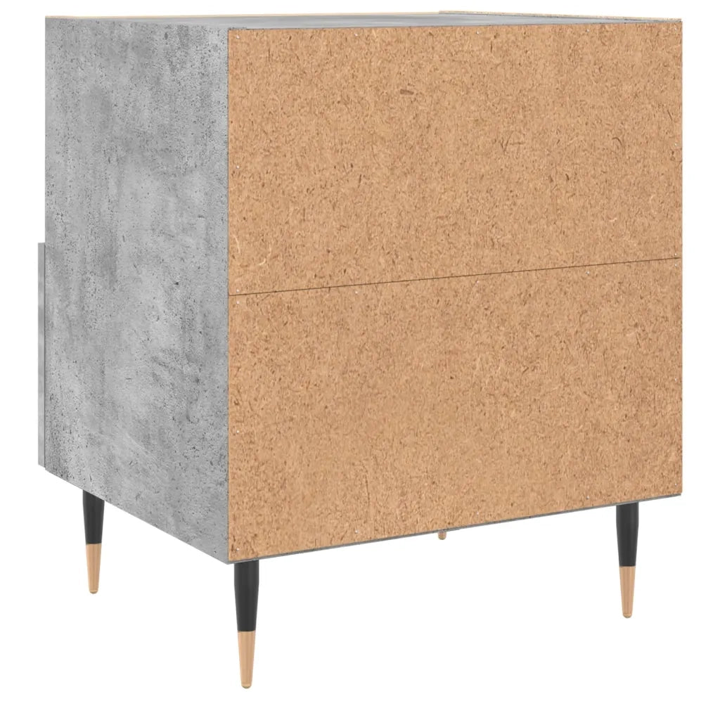 Comodini 2 pz Grigio Cemento 40x35x47,5 cm in Legno Multistrato 827397