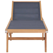Lettino Pieghevole con Ruote in Massello di Teak e Textilene 44668