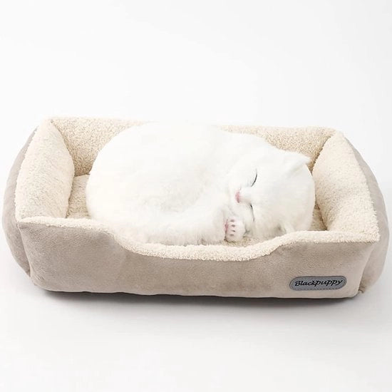 Letto per cani e gatti, banco per cani e gatti, cuscino per cani e gatti, dimensioni S (40*31*10 cm), materasso ortopedico, lavabile, antiscivolo, adatto per piccoli cani e gatti, colore beige.