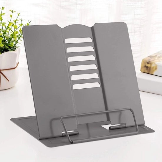 Scaffale per libri Robusto - Adattabile - Leggero - Per libri di cucina/periodici - Ergonomico - Metallo grigio - Libreria per libri
