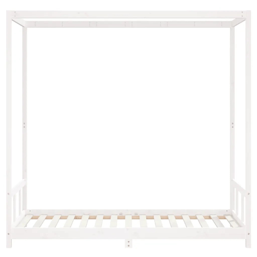 Giroletto per Bambini Bianco 90x190cm in Legno Massello di Pino 834517