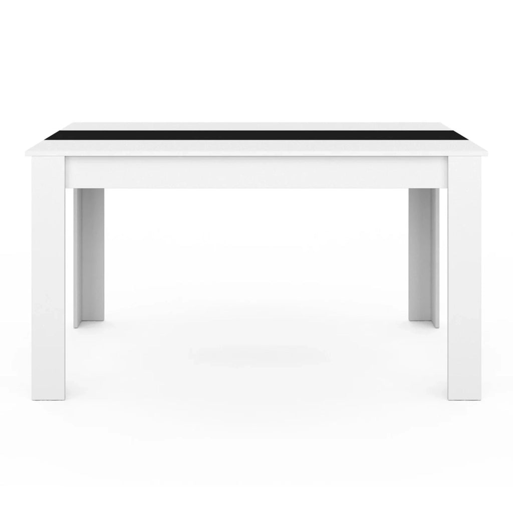 IDMarket - GEORGIA Tavolo da pranzo rettangolare bianco e nero per 6 persone 140 x 80 cm
