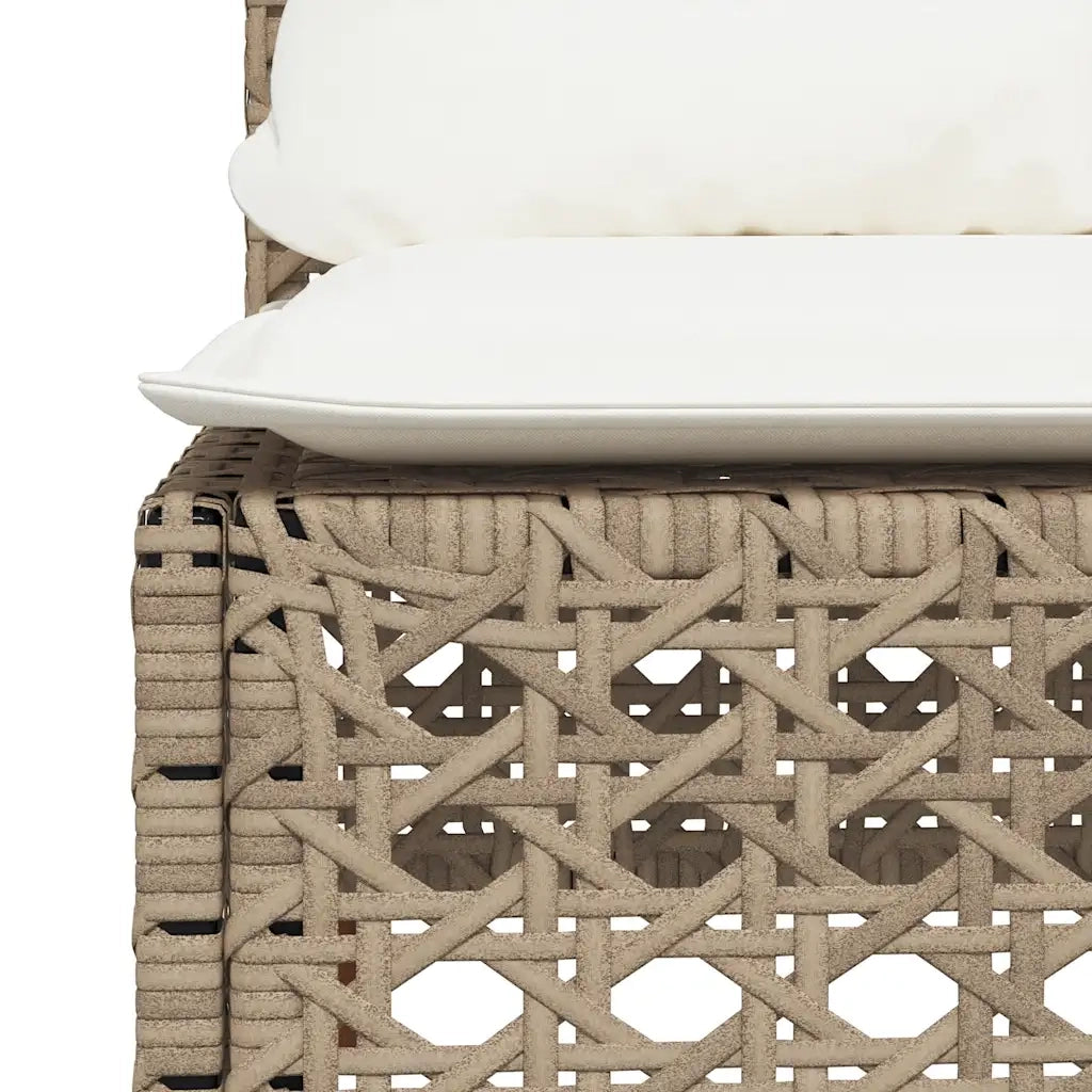 Set Divani da Giardino 7 pz con Cuscini Beige in Polyrattan