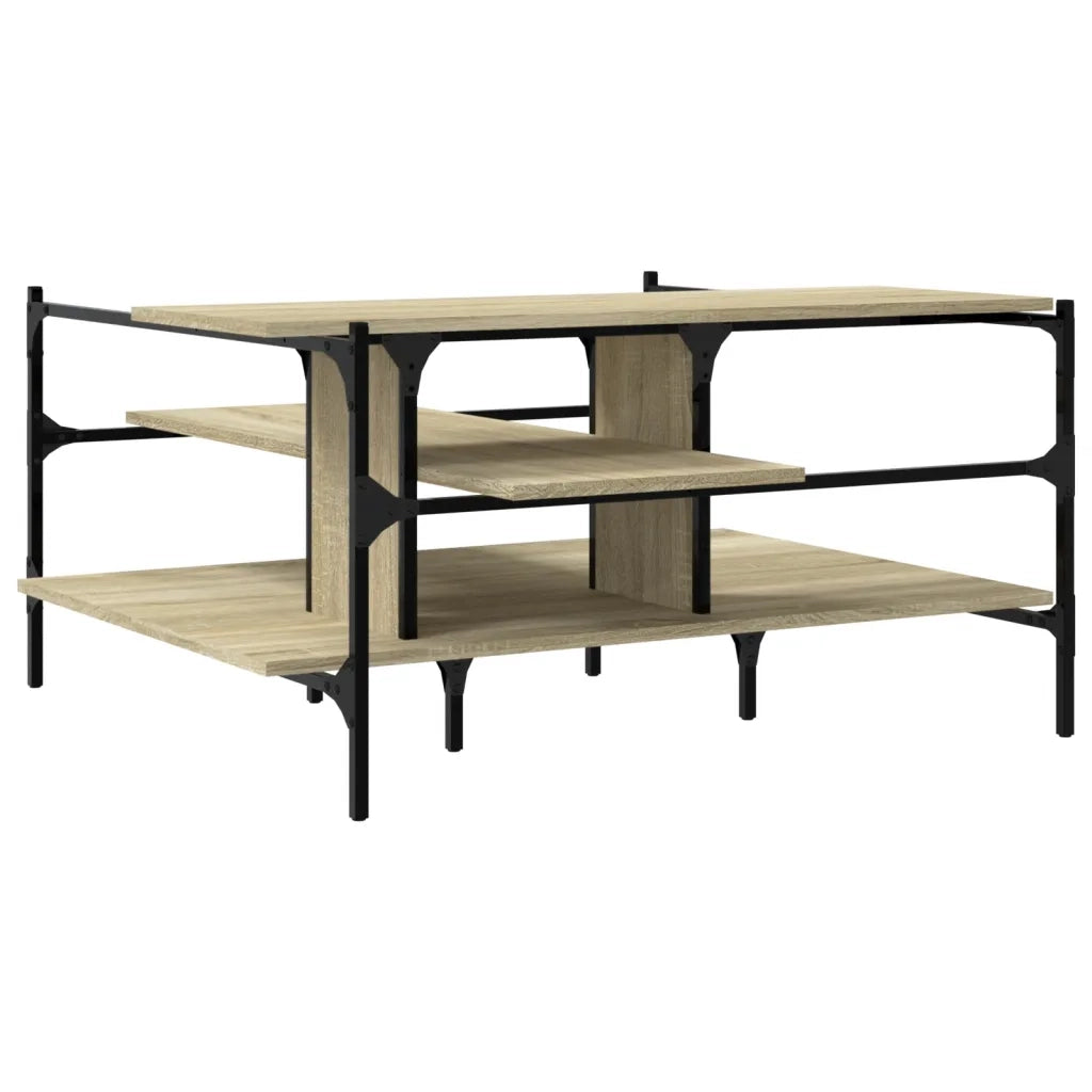 Tavolino Salotto-Tavolino da soggiorno-Tavolo Rovere Sonoma 100x100x48,5cm Legno?Multistrato