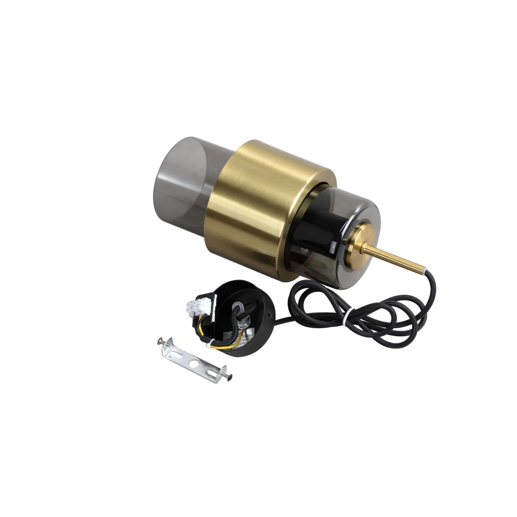 Lampada a sospensione Miele vetro fumé oro E27 150cm