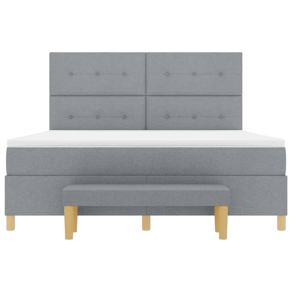 Letto a molle con testiera Grigio chiaro 200 x 180 cm Tessuto 3344317