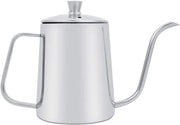 Caffettiera Plus 550ml in Acciaio Inossidabile con Lungo Becco di Cigno con Coperchio Caffettiera a Filtrazione per Cucina Casa e Bar Caffè