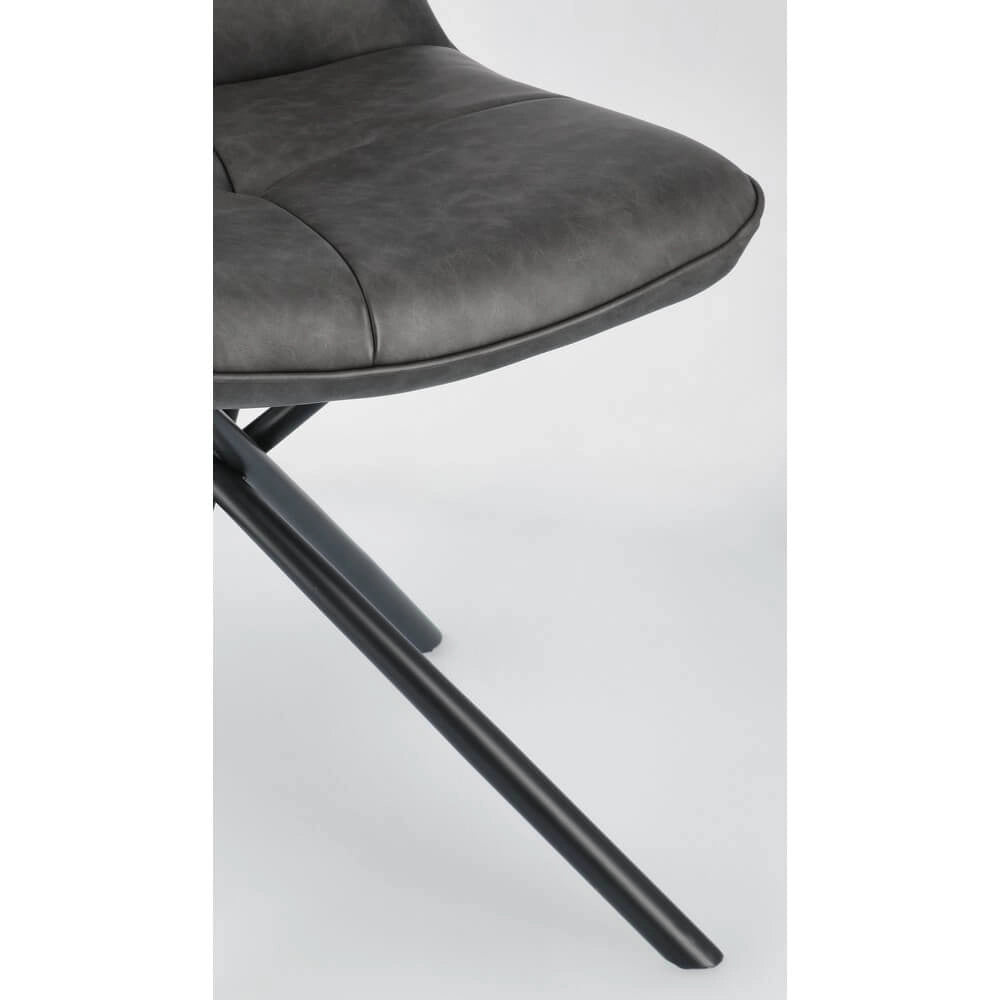 Set di 2 Sedie Imbottite in Similpelle con Gambe in Acciaio - SOPHIA
