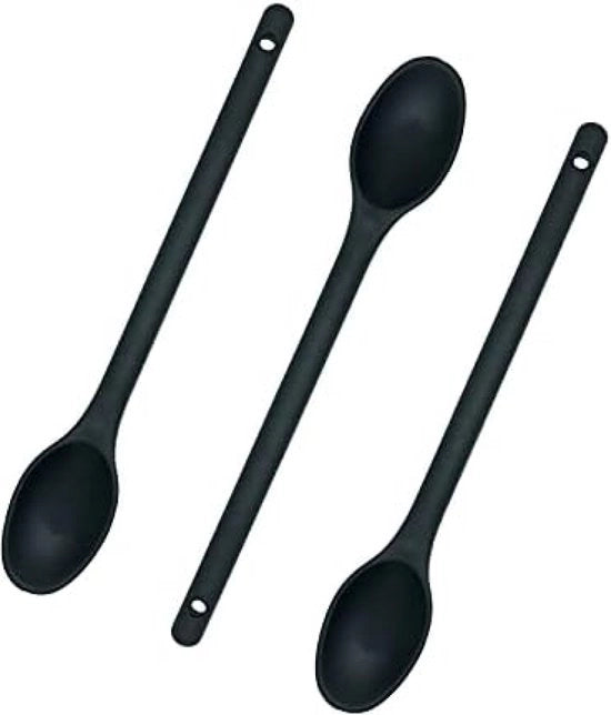 Set di 3 cucchiai in silicone, cucchiaio in silicone con manico lungo, cucchiai per mescolare per cucinare, cucchiai in silicone per cucinare, cucchiai per mescolare per cucinare, cucchiai in silicone da 30,5 cm