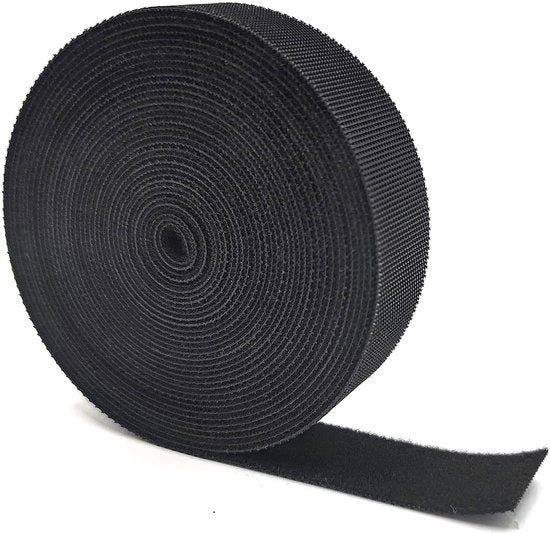 Cintura di fissaggio autoadesiva - 10 metri - Organizzatore di cavi - Cintura di fissaggio per cavi - Velcro nero - Resistente extra