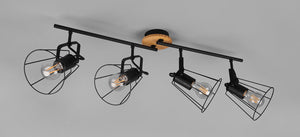 Plafoniera da Interno Attacco E27 in Metallo Nero Opaco