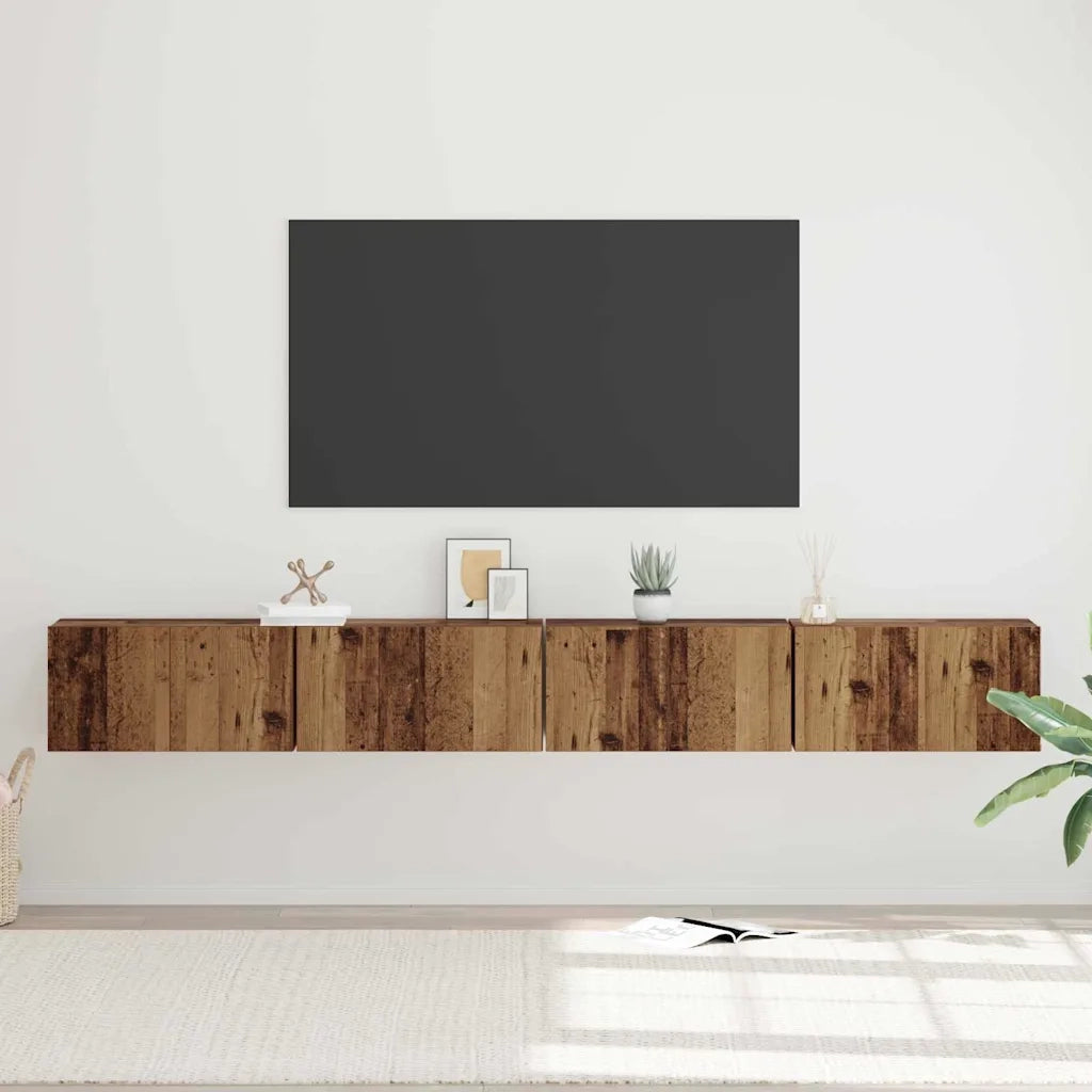 vidaXL Set mobile TV 4 pcs Legno vecchio 60 x 30 x 30 cm