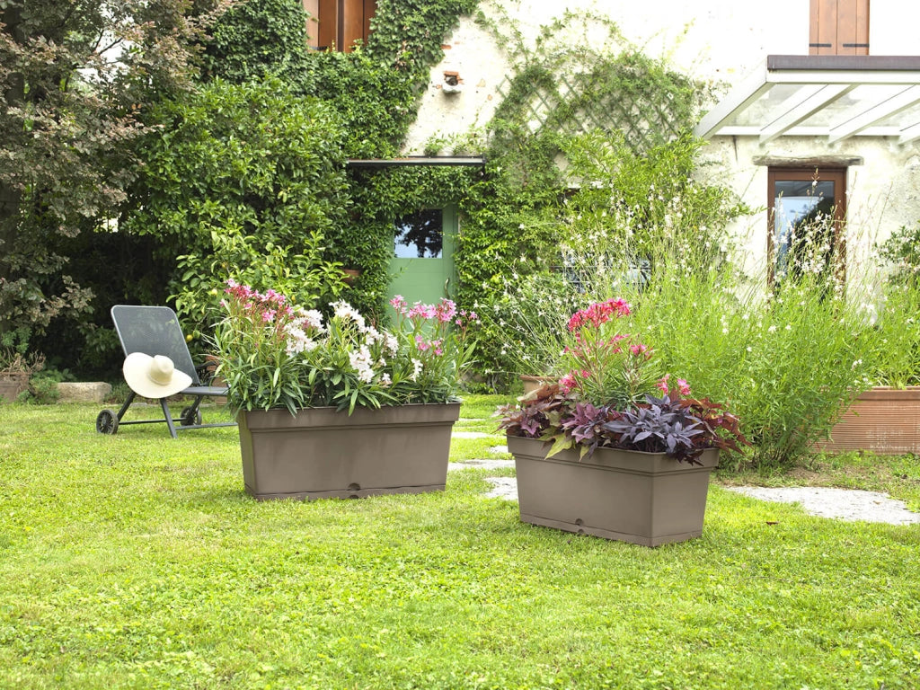 Vaso 98x47x47 cm in Polipropilene con Riserva d'Acqua e Sottovaso Tulli Aqua Elements 98 Bianco