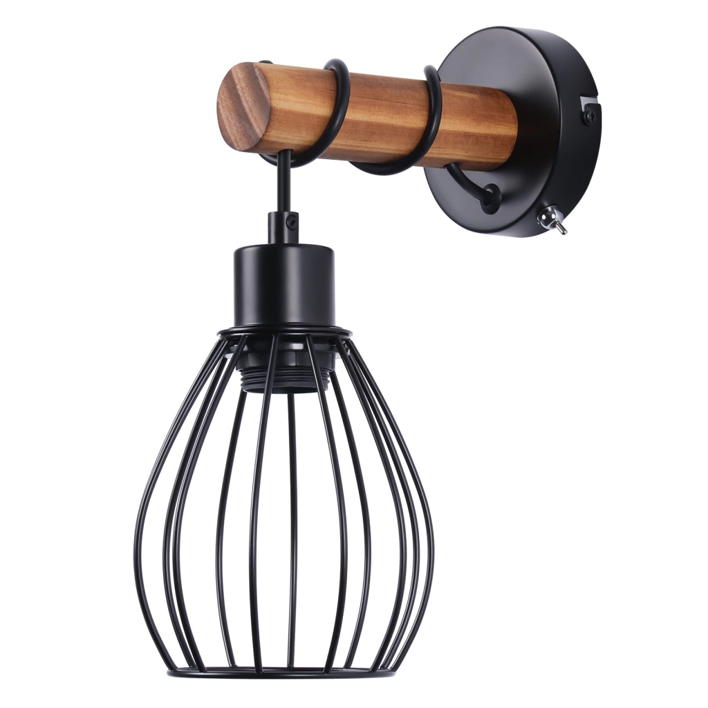 ZMH Applique industriale nera E27 15cm senza lampadina