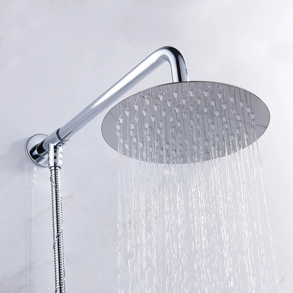Soffione doccia cromato tondo 30 x 30cm effetto pioggia design sottile 59694