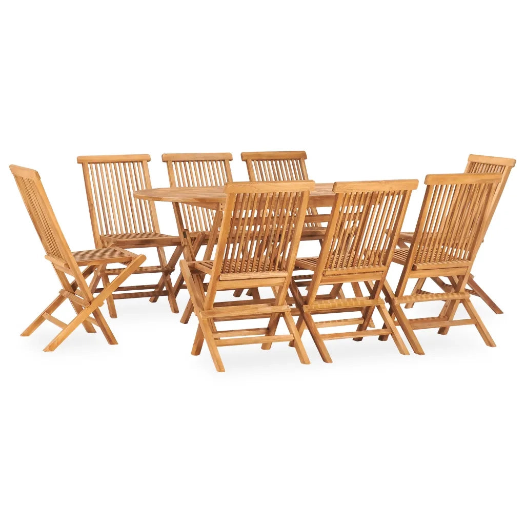Set da Pranzo da Giardino 9 pz Pieghevole in Massello di Teak cod mxl 44993