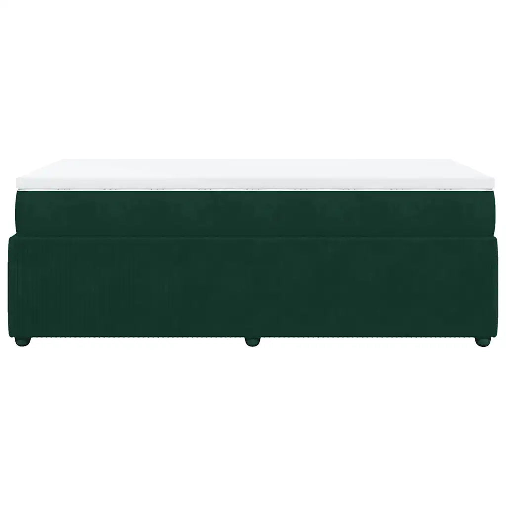 Giroletto a Molle con Materasso Verde Scuro 100x200 cm Velluto