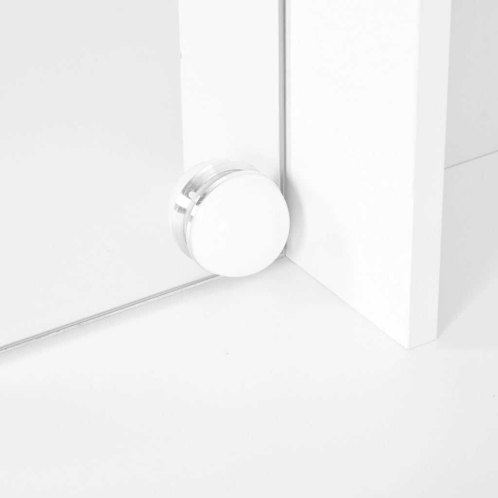 Tavolo da Trucco con Specchio e LED Regolabile, 3 Cassetti e 2 Ante ¨C MINIMAL ¨C Bianco 110x40x151 cm