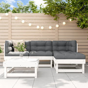 Set Salotto da Giardino 5 pz in Legno Massello di Pino Biancocod mxl 93970
