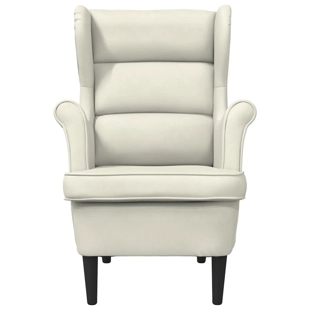 Poltrona Bianco Crema in Velluto 324068