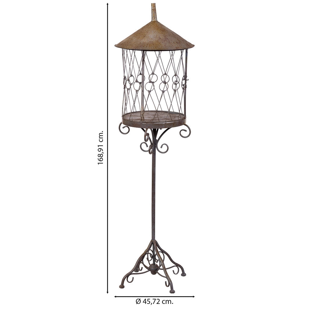 Gabbia decorativa in metallo marrone D45,72x168,91h cm
