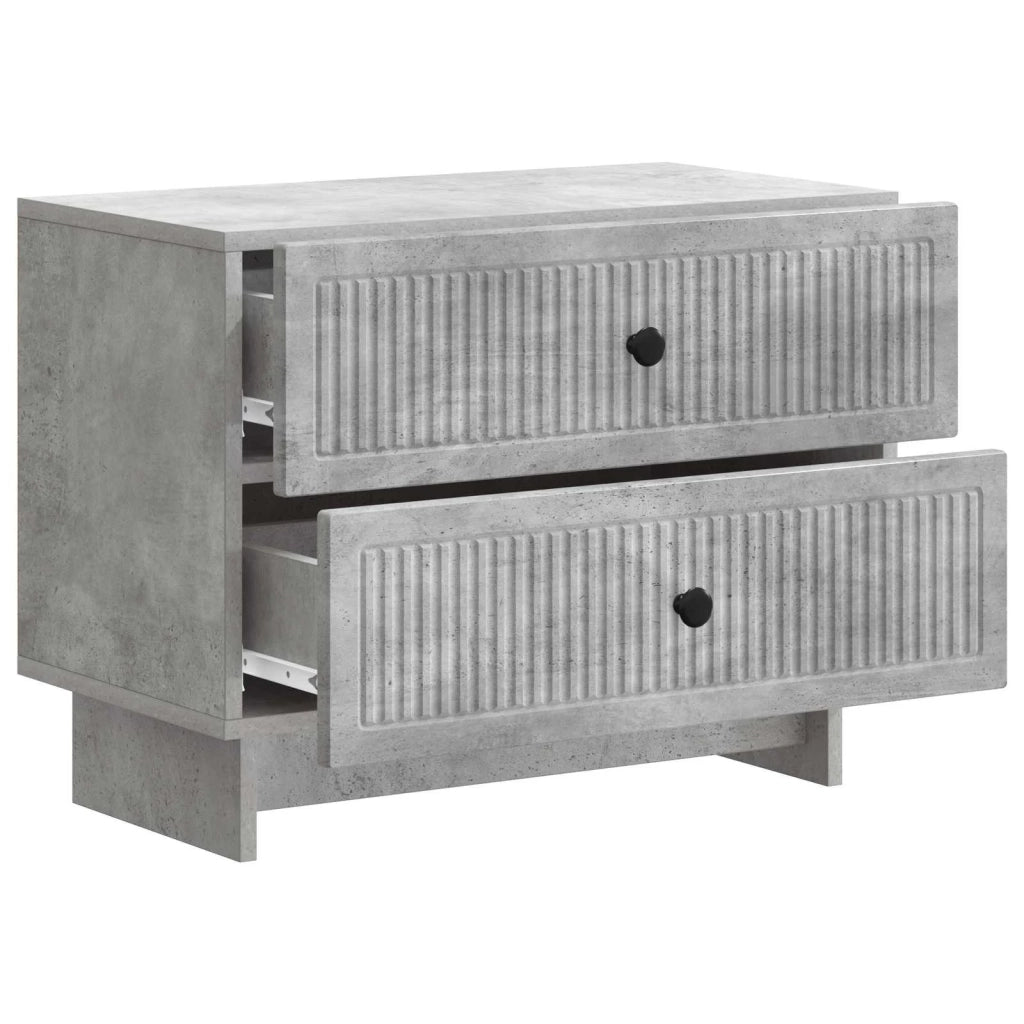 Armadio da Notte Grigio Cemento 62 x 34,5 x 47,5 cm