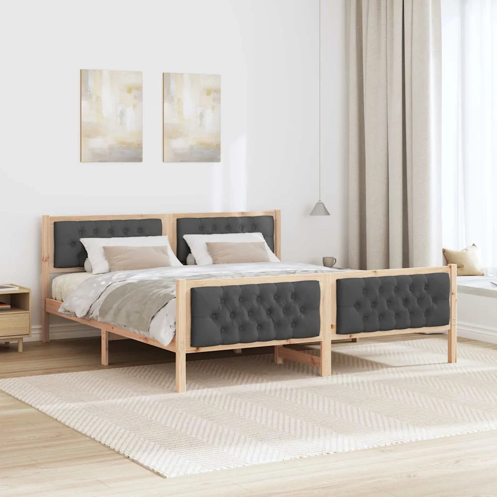 Struttura del letto Grigio scuro 180 x 200 cm Pino massello 3394274