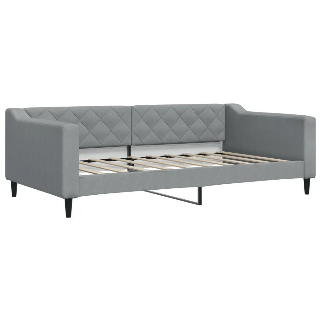 Letto da Giorno Grigio Chiaro 100x190 cm in Tessuto 354176