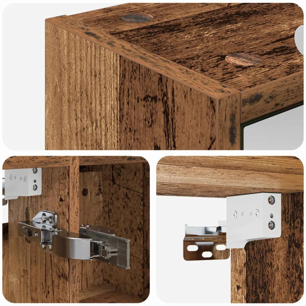 Mobiletto per specchio da bagno Legno vecchio 70 x 14,5 x 70 cm 889101