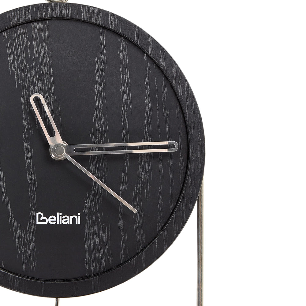 Orologio da parete in metallo MDF nero 20 x 45 cm Design senza numeri Pendolo Decorazione per il soggiorno