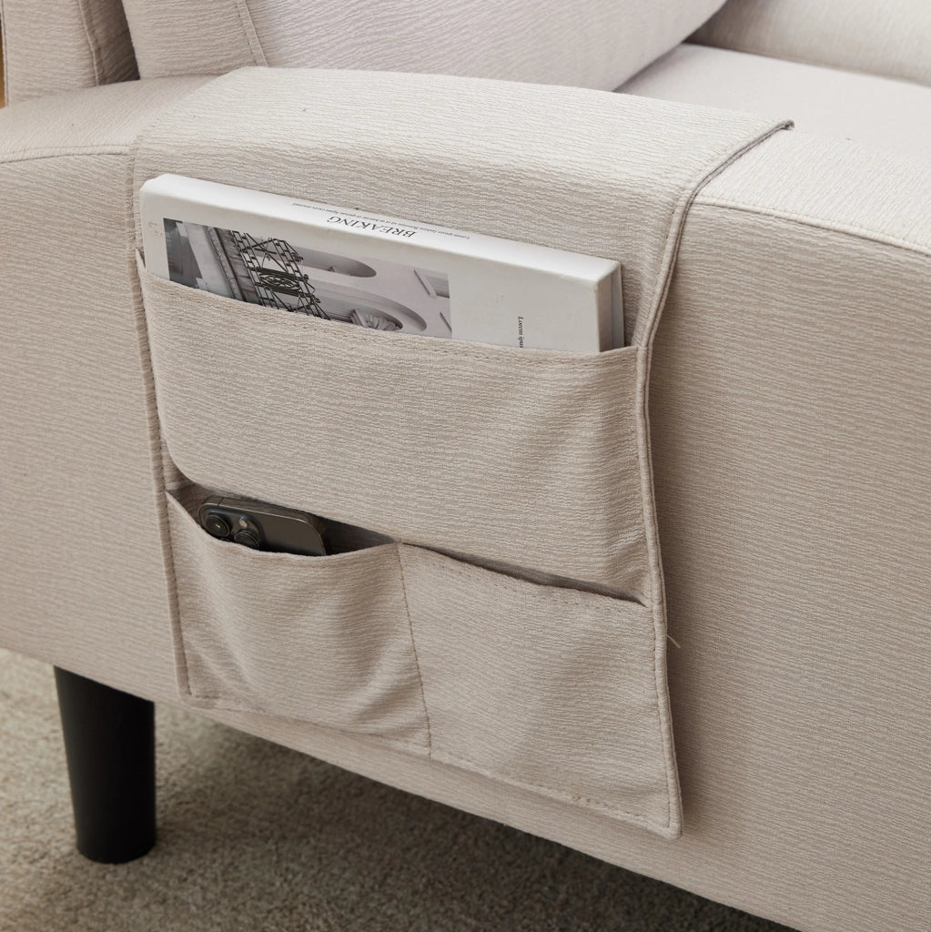Divano angolare modulare 3 posti con chaise longue beige