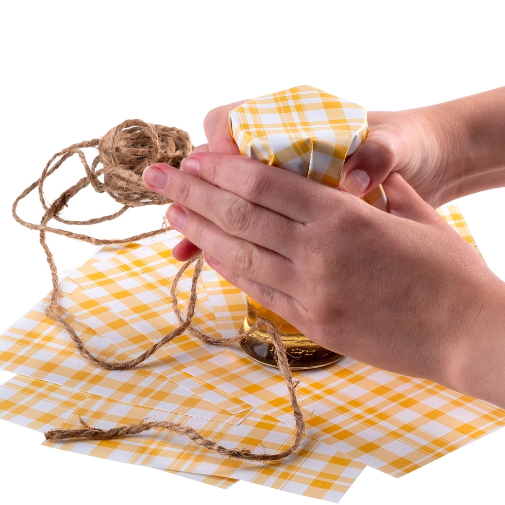 Tappi KADAX per barattoli, conserve, bottiglie, tovaglioli + spago di iuta x10