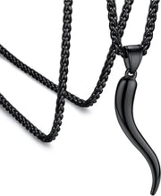 Collare con pendente in forma di corno italiano per donna - Oro/Nero/Acciaio inox dorato - Amuleto protettivo di gioielli di fortuna - Regalo per madre e figlia (in scatola regalo) 52.6 Metallo