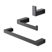 Set con appendino, porta rotolo e porta salviette a muro nero Sky