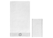 Set Asciugamano Copiola Salvietta Bagno In Spugna 100% Cotone Con Iniziali Lettere - Set 2 - E