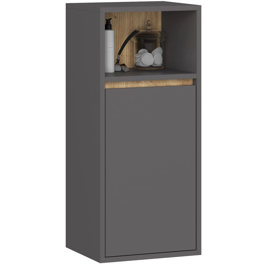 Set di mobili da bagno sospesi VAMI in Grigio Grafite con colore interno Rovere Artisan