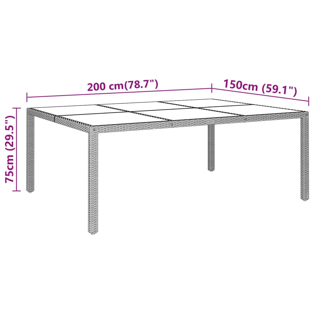 Set da Pranzo per Giardino 11 pz in Polyrattan Grigio cod mxl 37947