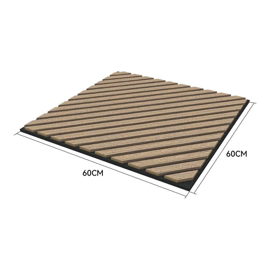 Set di 12 pannelli acustici con doghe diagonali 4,32 m² effetto noce chiaro 03_0009572