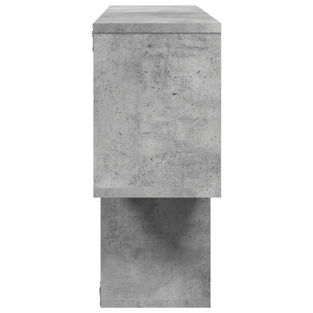 Scaffale a Muro | Mensola a parete Grigio Cemento 100x20x53 cm Legno Multistrato