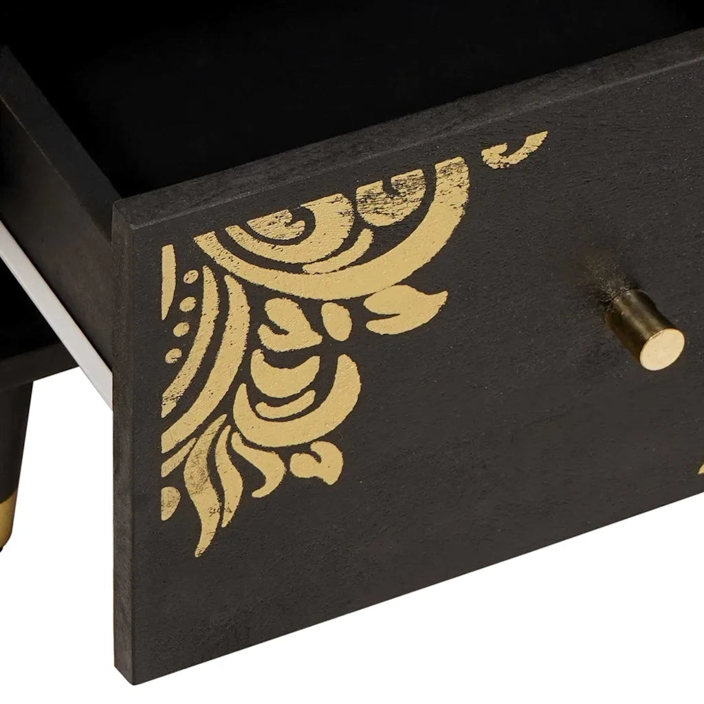 Credenza-Buffet-Armadio da cucina Nero 40 x 33 x 75 cm Legno di mango massello