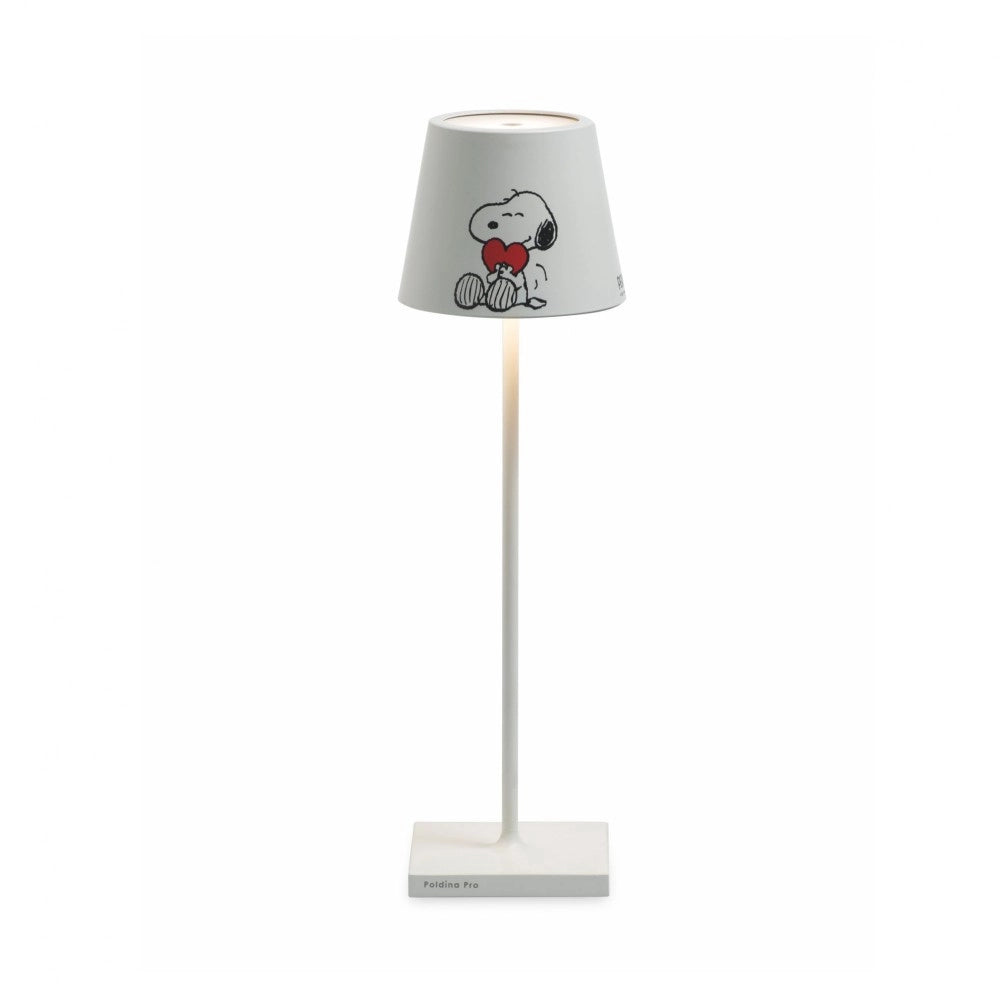 Lampada da Tavolo Poldina Pro Peanuts - Heart ricaricabile e dimmerabile con batteria fino a 12 ore. Per uso esterno IP65