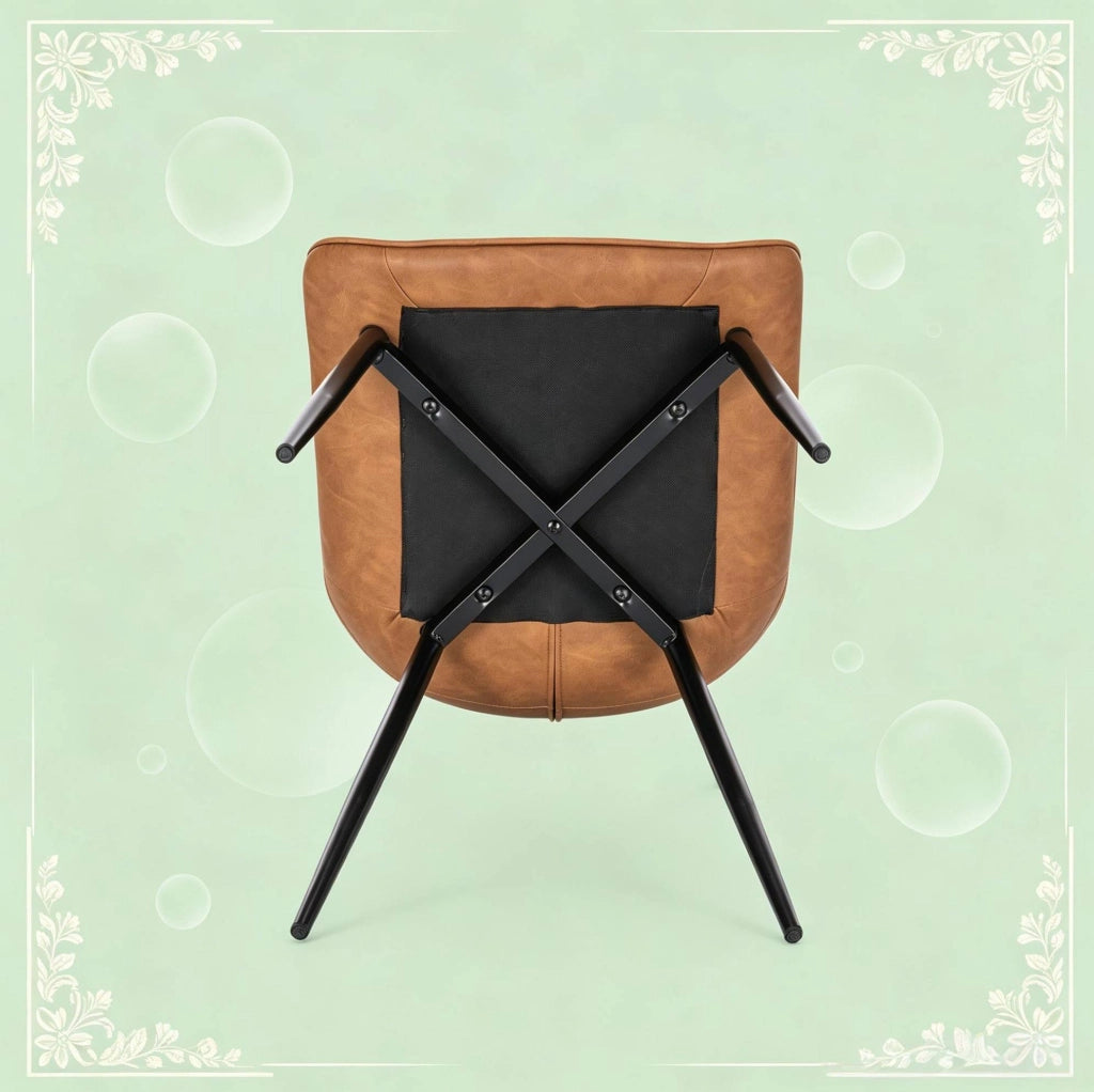 Sedia da pranzo 85,5 cm in similpelle marrone chiaro, set da 2